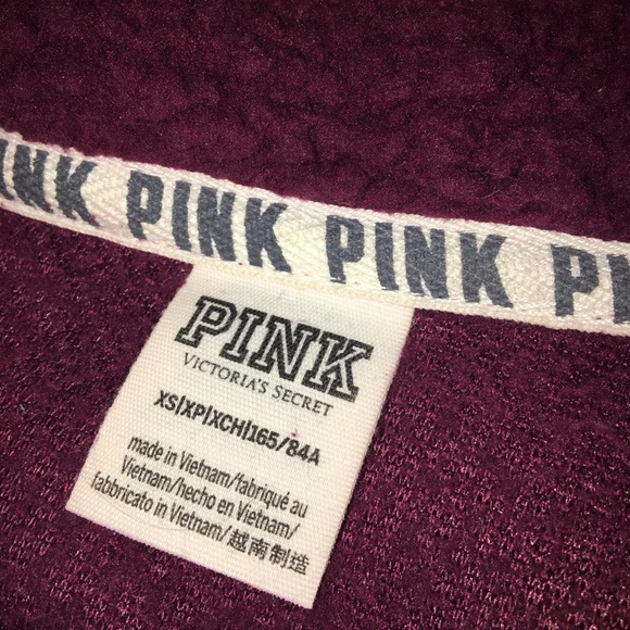 PINK Maroon Zip-Up Fleece Sweatshirt - Picture 4 of 4